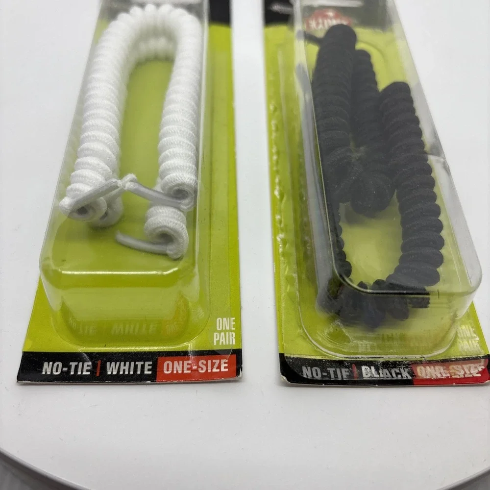 2 Kiwi Style No Tie Shoe Laces‎ White & Black Two Pairs #5026 & 5019 Easy New